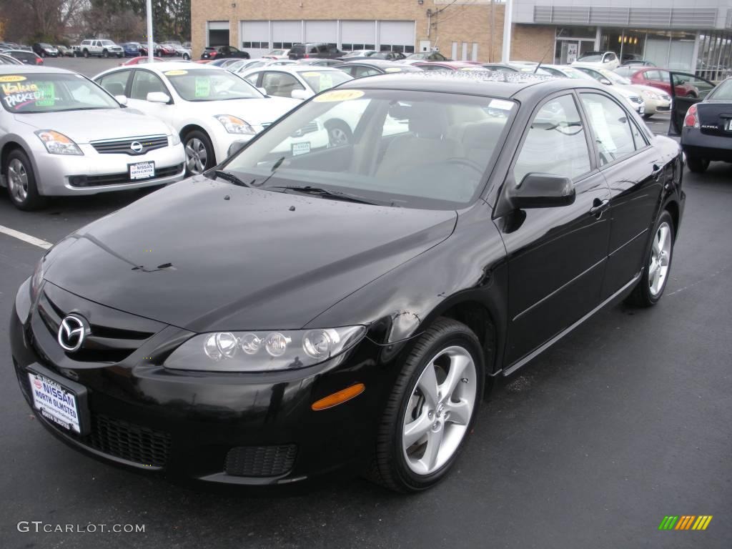 2008 MAZDA6 i Touring Sedan - Onyx Black / Beige photo #1