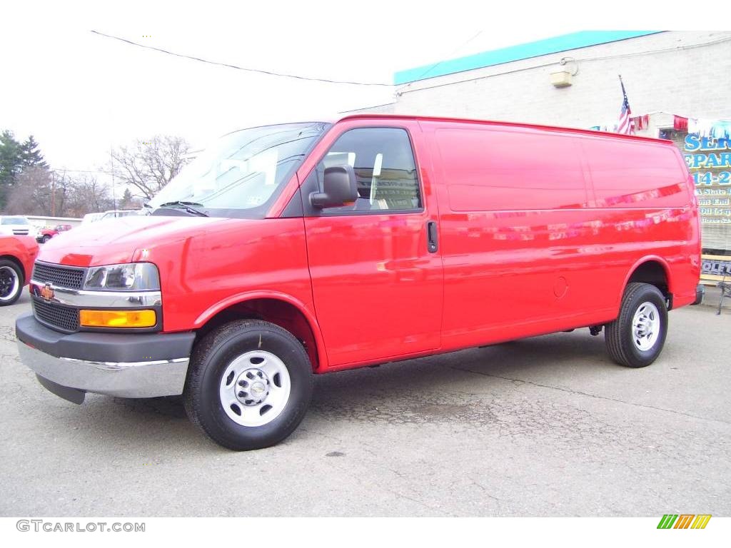 2010 Express 2500 Moving Van - Victory Red / Medium Pewter photo #1