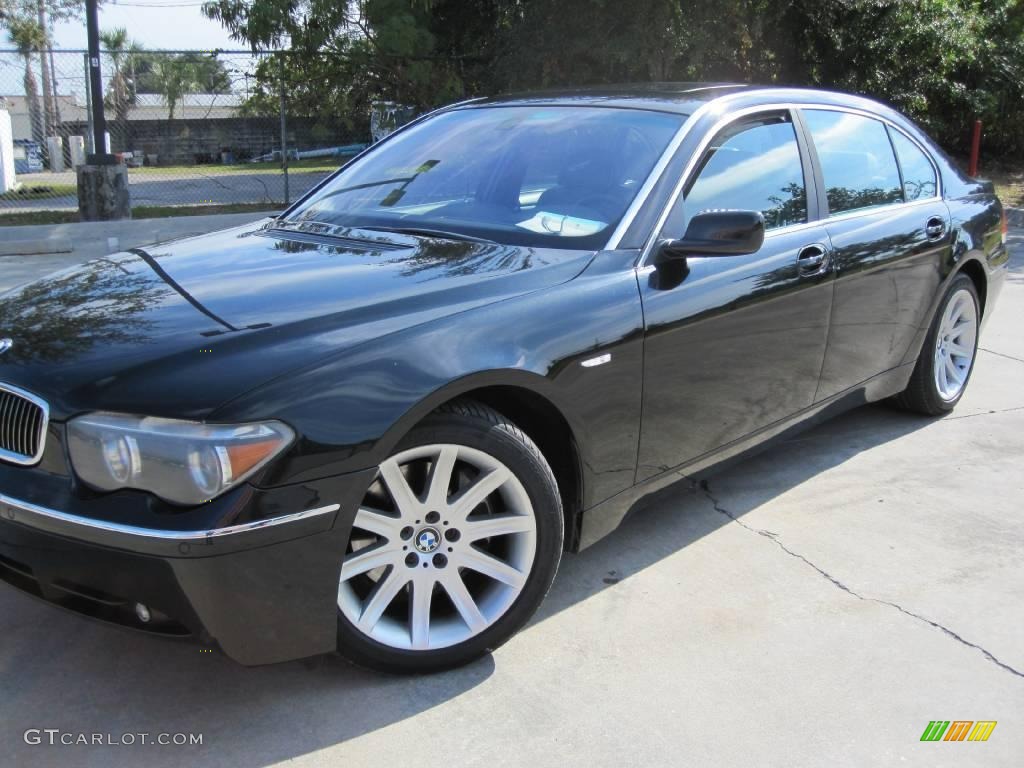 2003 7 Series 745Li Sedan - Black Sapphire Metallic / Basalt Grey/Flannel Grey photo #3