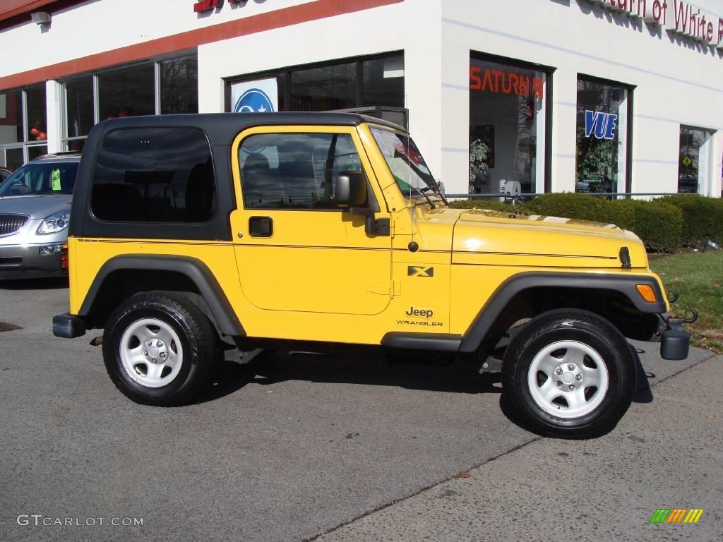 2004 Wrangler X 4x4 - Solar Yellow / Dark Slate Gray photo #4