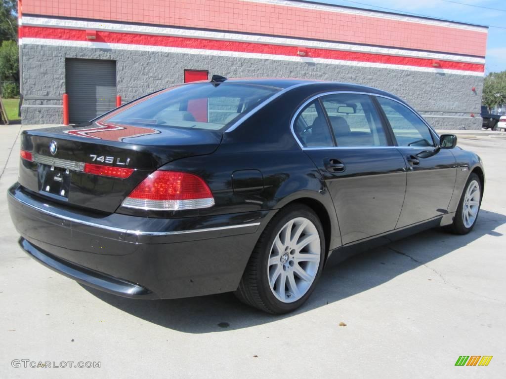 2003 7 Series 745Li Sedan - Black Sapphire Metallic / Basalt Grey/Flannel Grey photo #12