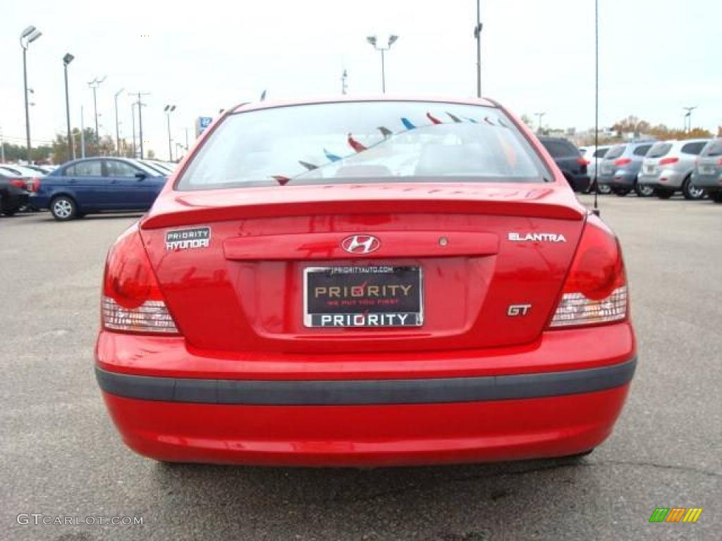2004 Elantra GT Sedan - Rally Red / Dark Gray photo #5