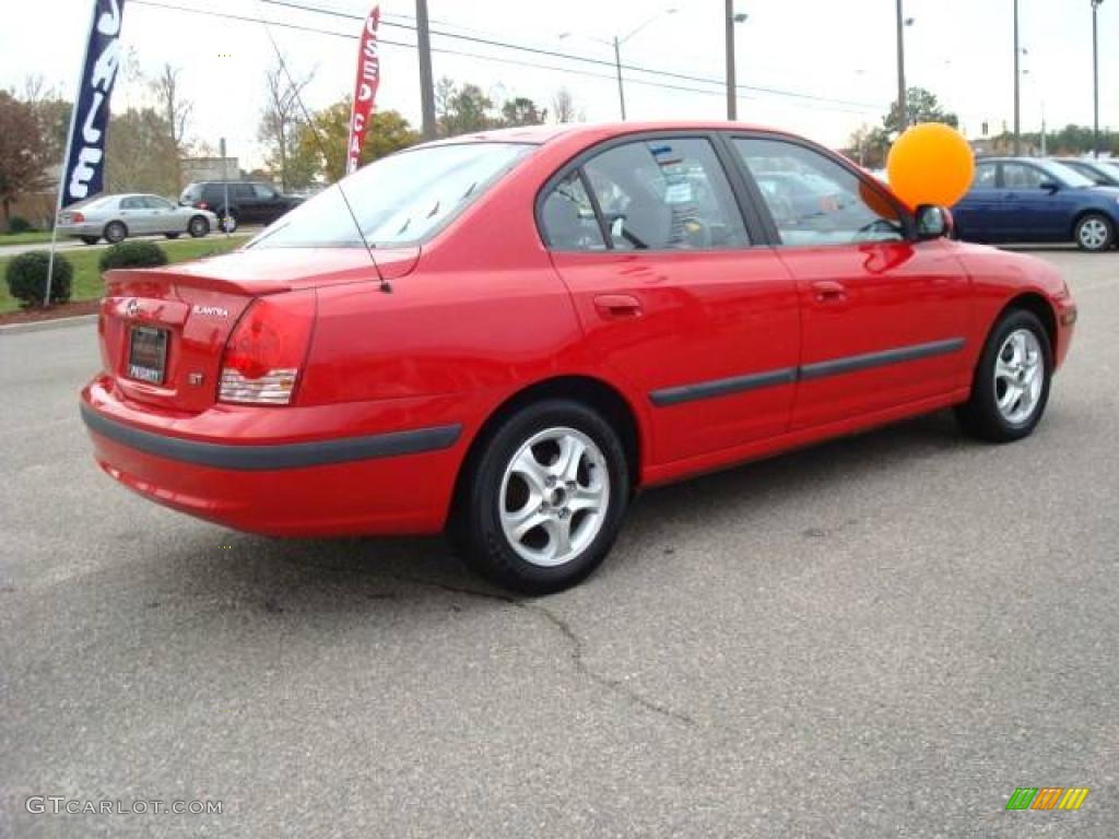 2004 Elantra GT Sedan - Rally Red / Dark Gray photo #6