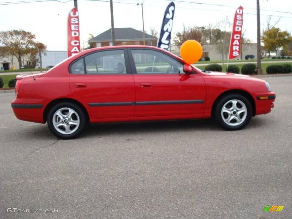 2004 Elantra GT Sedan - Rally Red / Dark Gray photo #7