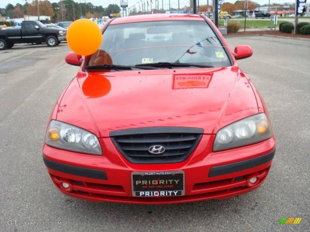 2004 Elantra GT Sedan - Rally Red / Dark Gray photo #9