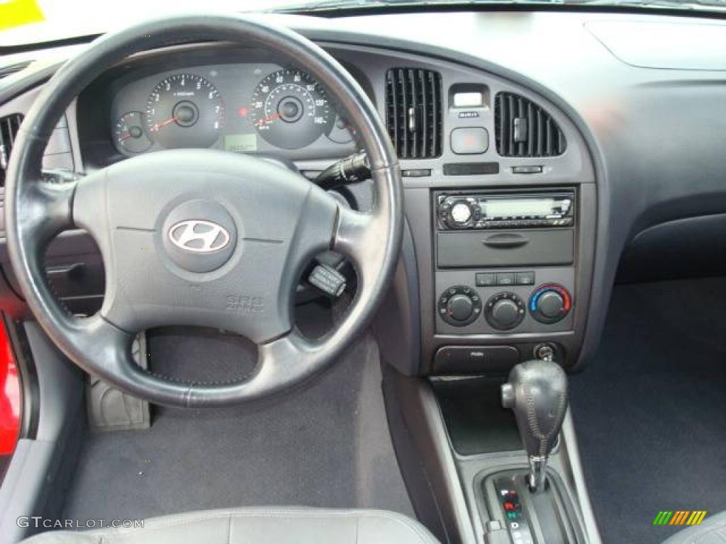 2004 Elantra GT Sedan - Rally Red / Dark Gray photo #12