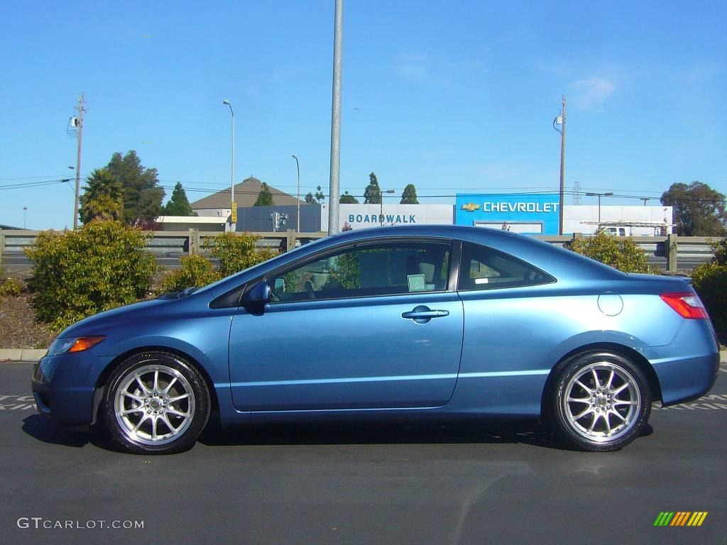 2007 Civic LX Coupe - Atomic Blue Metallic / Gray photo #6