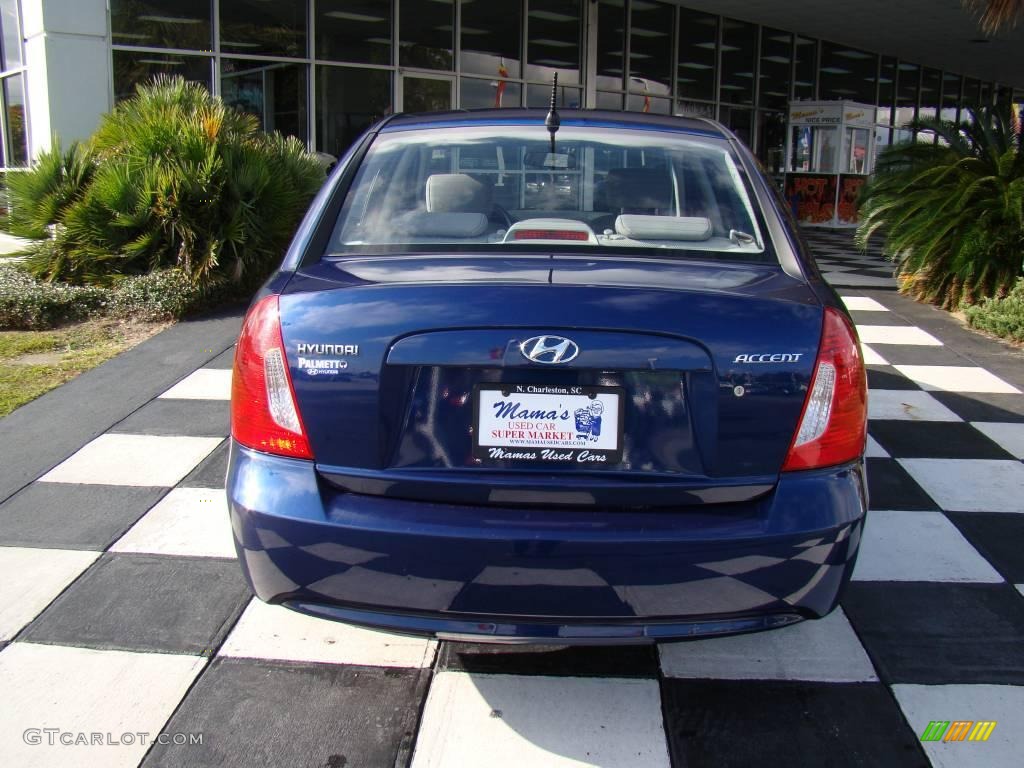 2008 Accent GLS Sedan - Dark Sapphire Blue / Gray photo #8