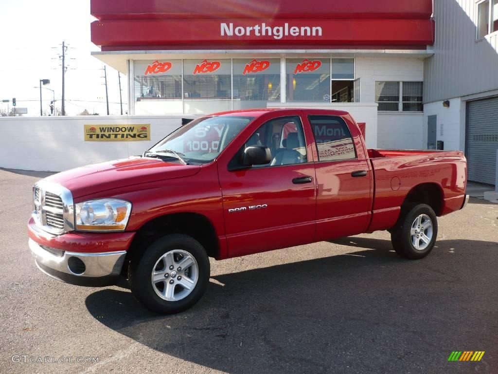 2006 Ram 1500 SLT Quad Cab 4x4 - Flame Red / Medium Slate Gray photo #1