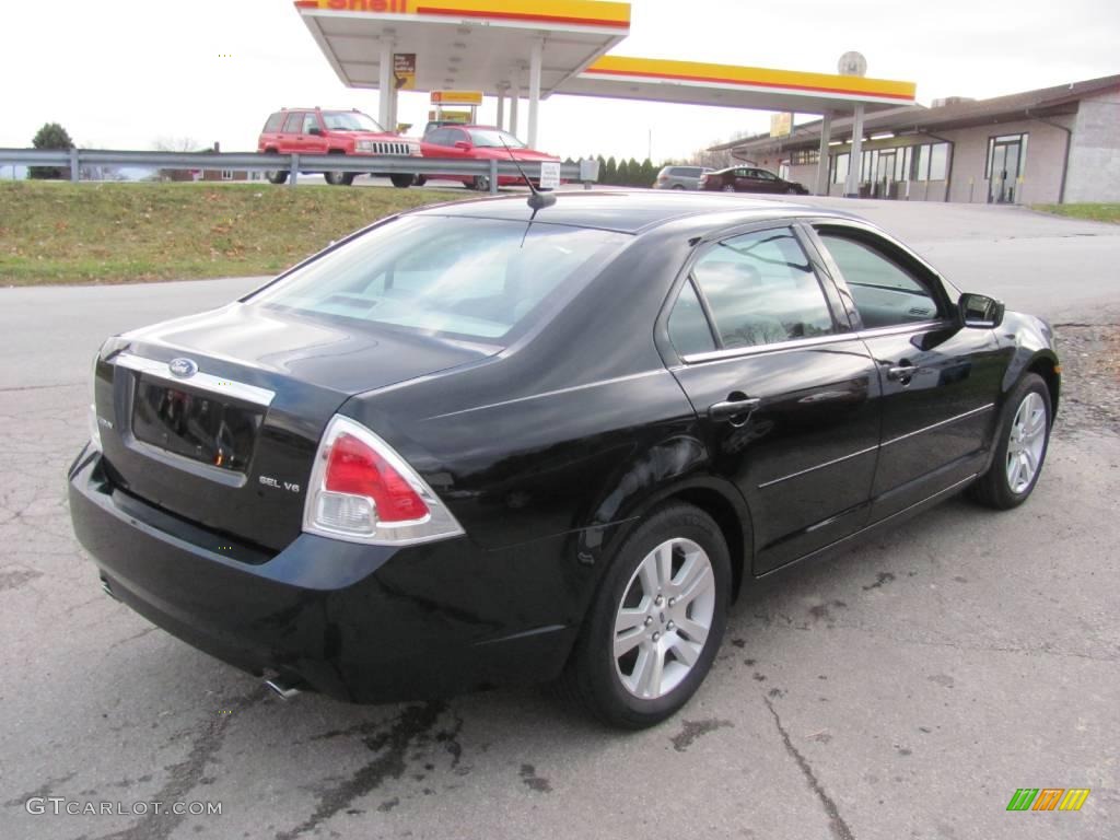 2008 Fusion SEL V6 - Black Ebony / Medium Light Stone photo #7