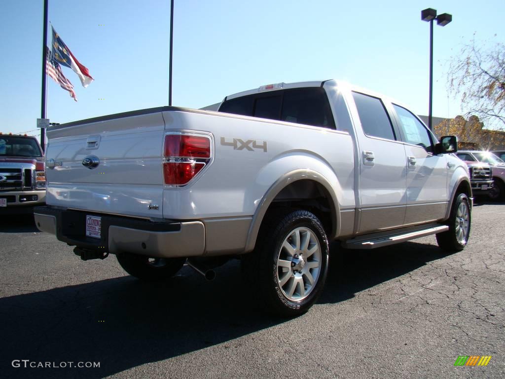 2010 F150 King Ranch SuperCrew 4x4 - White Platinum Metallic Tri Coat / Chapparal Leather photo #3