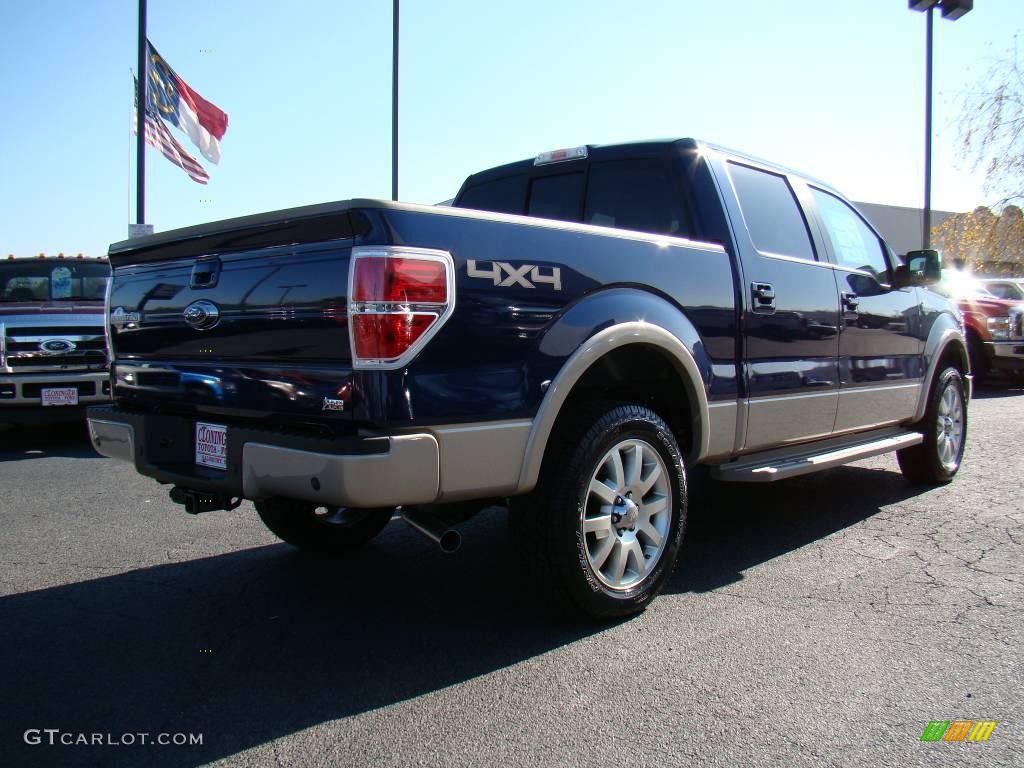2010 F150 King Ranch SuperCrew 4x4 - Dark Blue Pearl Metallic / Chapparal Leather photo #3