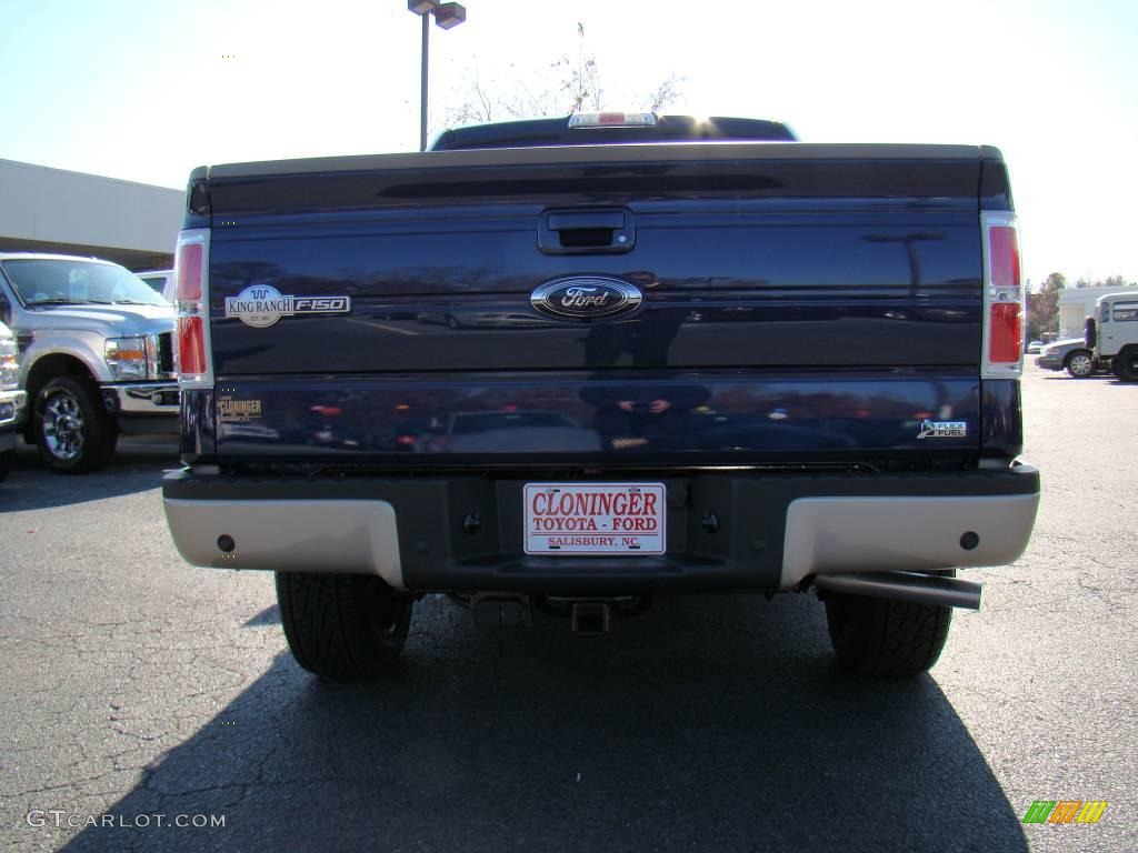 2010 F150 King Ranch SuperCrew 4x4 - Dark Blue Pearl Metallic / Chapparal Leather photo #4