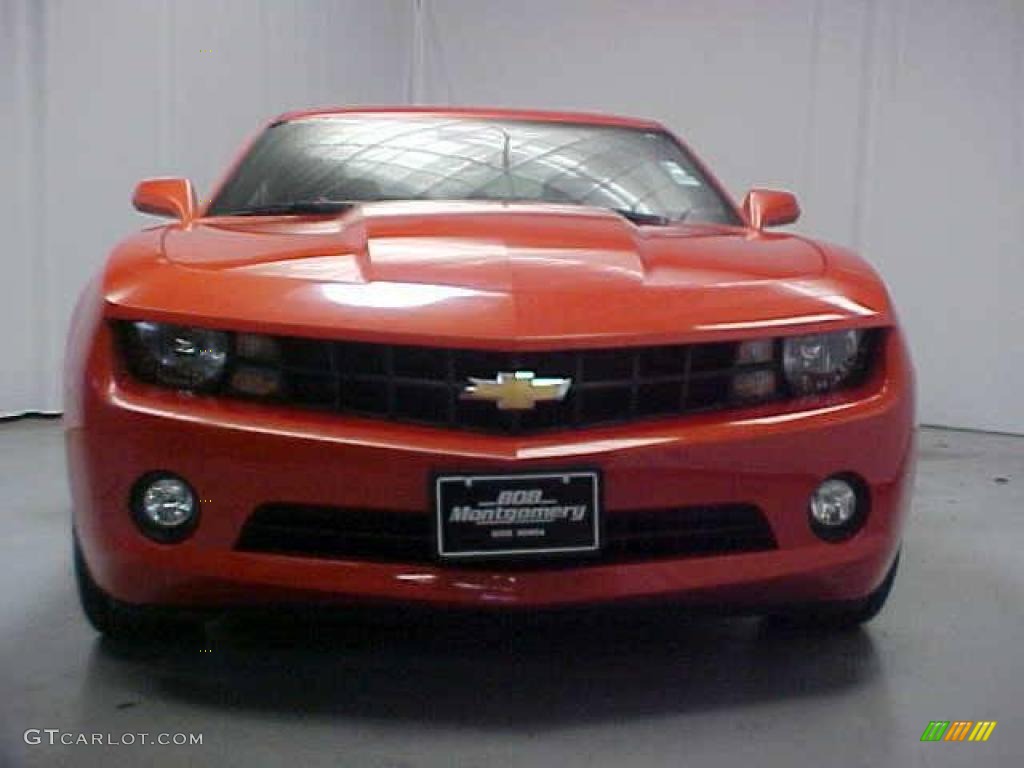 2010 Camaro LT Coupe - Inferno Orange Metallic / Black photo #3