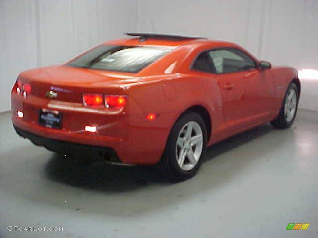 2010 Camaro LT Coupe - Inferno Orange Metallic / Black photo #21