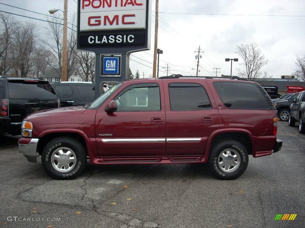 2003 Yukon SLT 4x4 - Garnet Red Metallic / Neutral/Shale photo #1