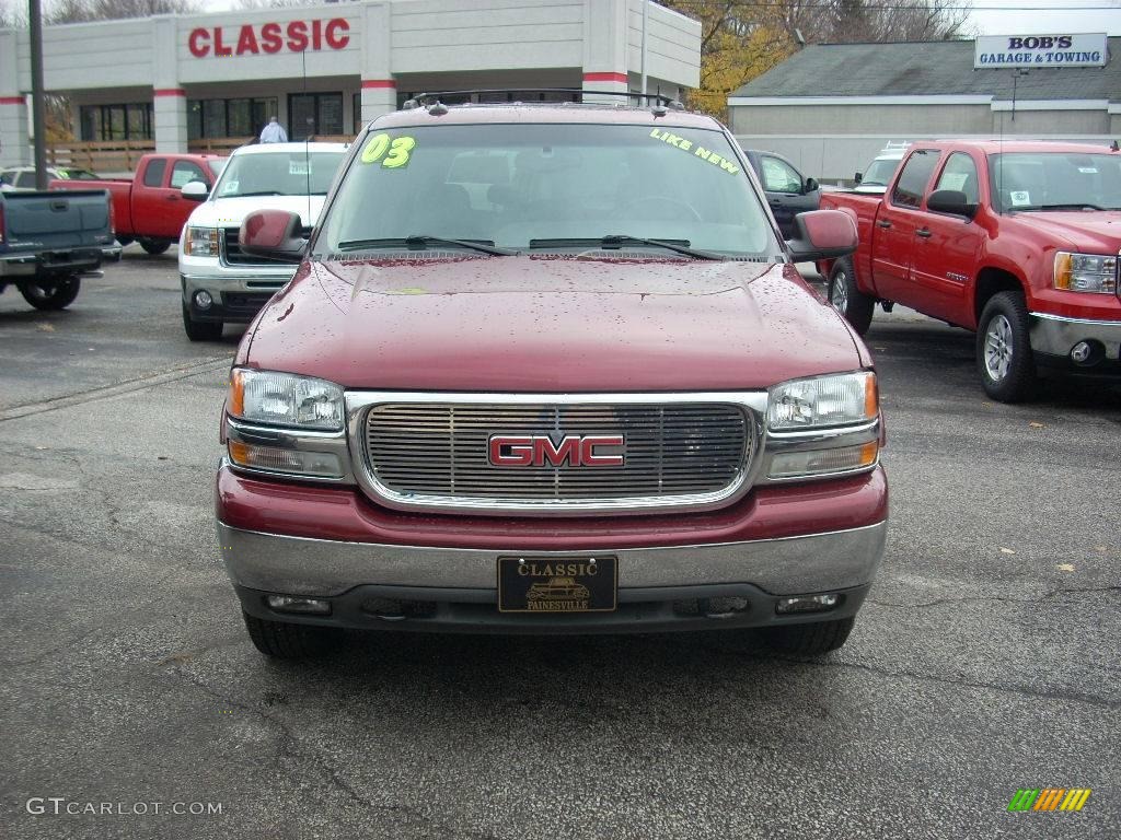 2003 Yukon SLT 4x4 - Garnet Red Metallic / Neutral/Shale photo #3