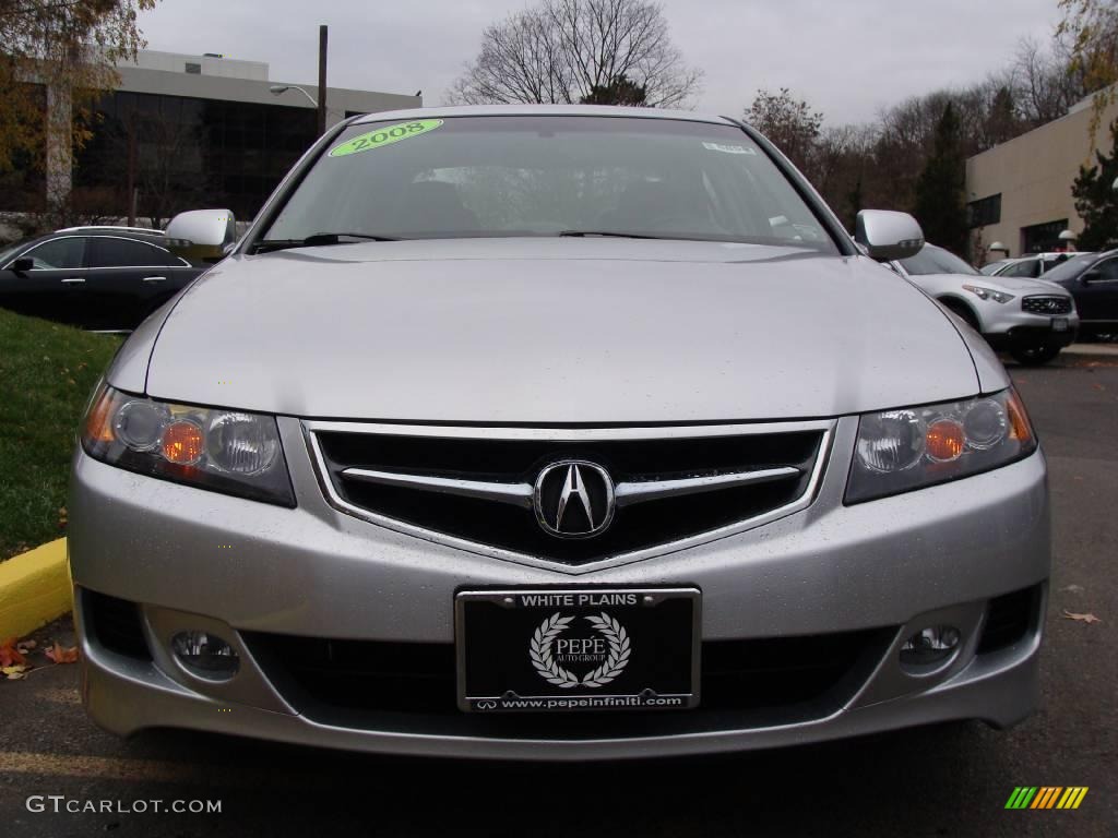 2008 TSX Sedan - Alabaster Silver Metallic / Quartz Gray photo #2