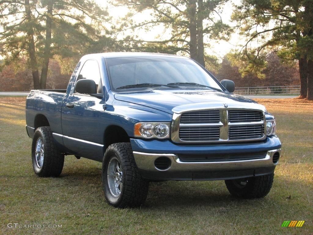 2004 Ram 1500 ST Regular Cab 4x4 - Atlantic Blue Pearl / Taupe photo #2