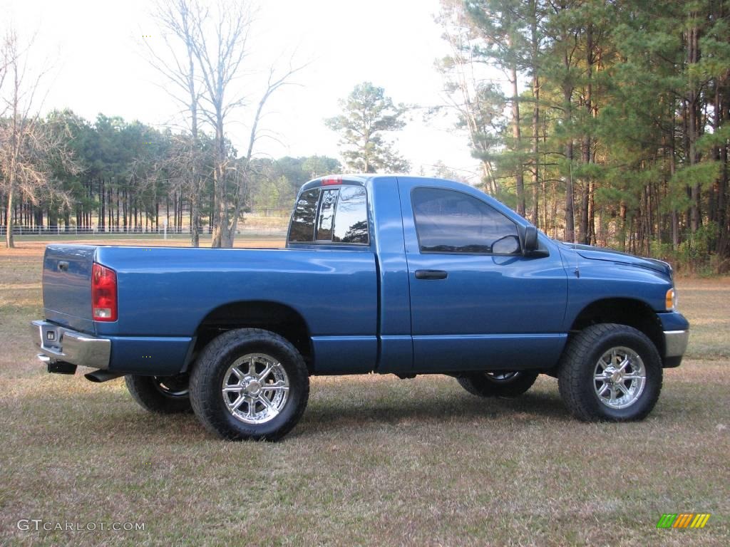 2004 Ram 1500 ST Regular Cab 4x4 - Atlantic Blue Pearl / Taupe photo #4