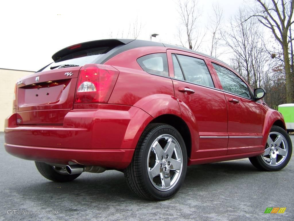 2007 Caliber R/T - Inferno Red Crystal Pearl / Pastel Slate Gray/Red photo #8