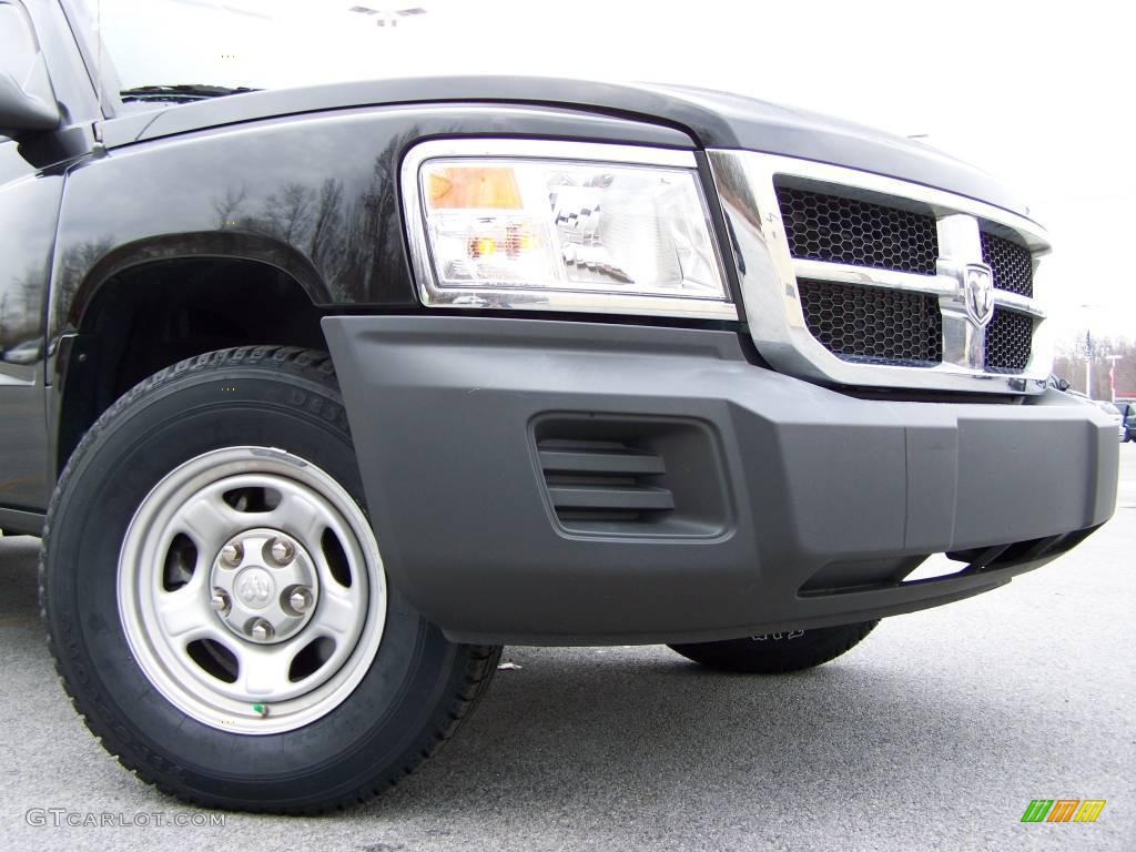 2008 Dakota ST Extended Cab - Brilliant Black / Dark Slate Gray/Medium Slate Gray photo #2