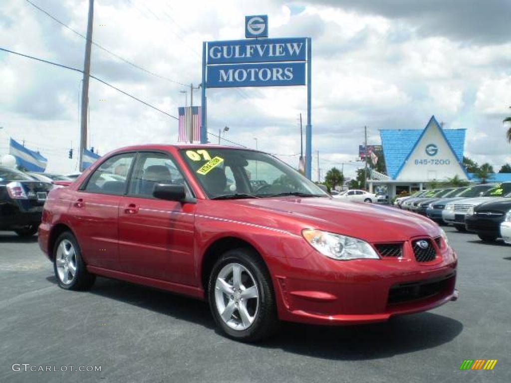 2007 Impreza 2.5i Sedan - Garnet Red Pearl / Anthracite Black photo #1