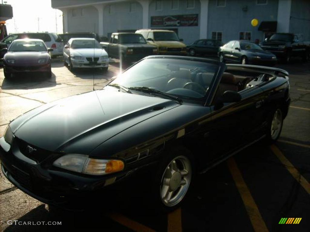 1995 Mustang GT Convertible - Black / Saddle photo #10