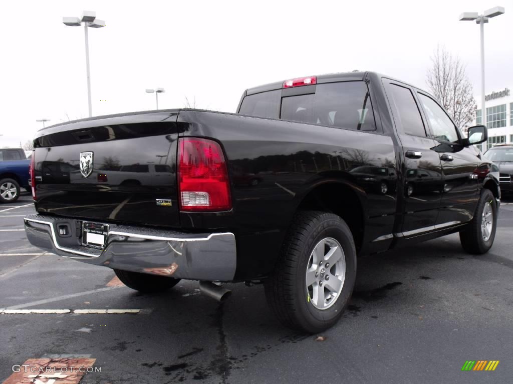 2010 Ram 1500 SLT Quad Cab - Brilliant Black Crystal Pearl / Dark Slate/Medium Graystone photo #3