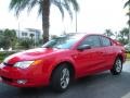 2003 Red Saturn ION 3 Quad Coupe  photo #2