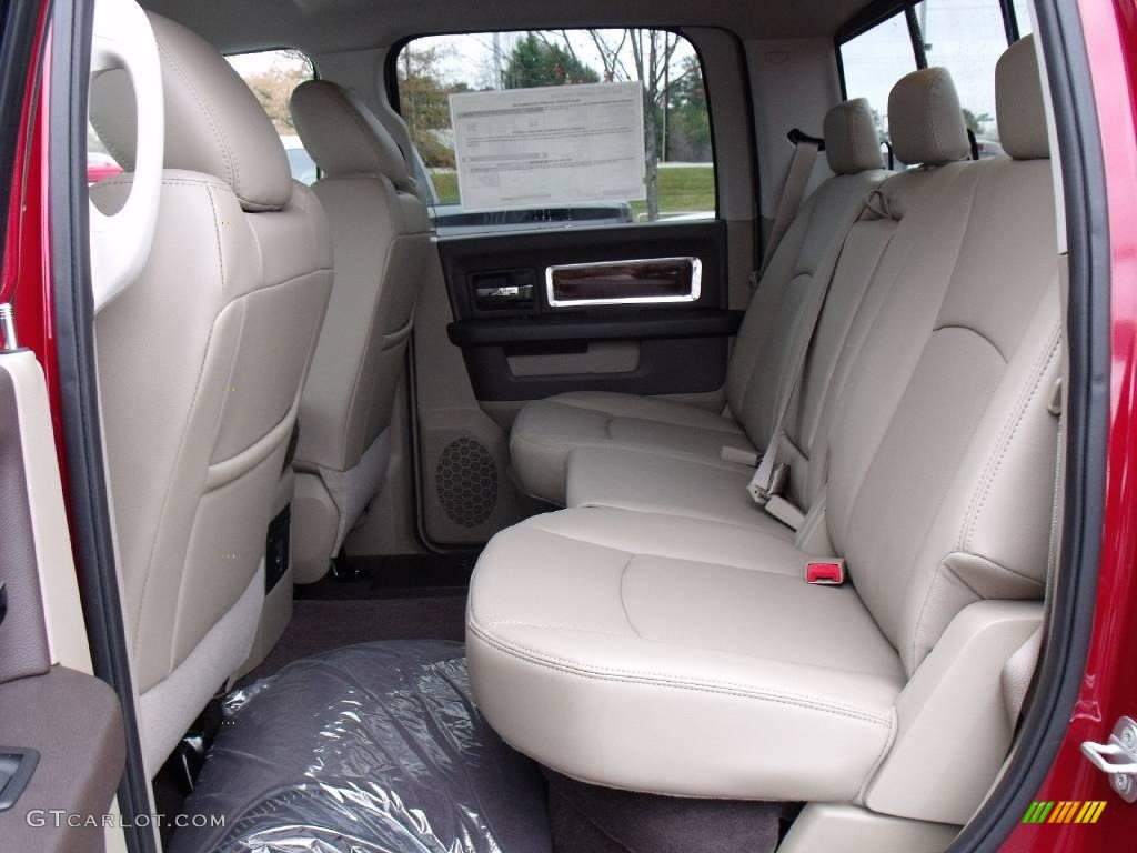 2010 Ram 1500 Laramie Crew Cab - Inferno Red Crystal Pearl / Light Pebble Beige/Bark Brown photo #8