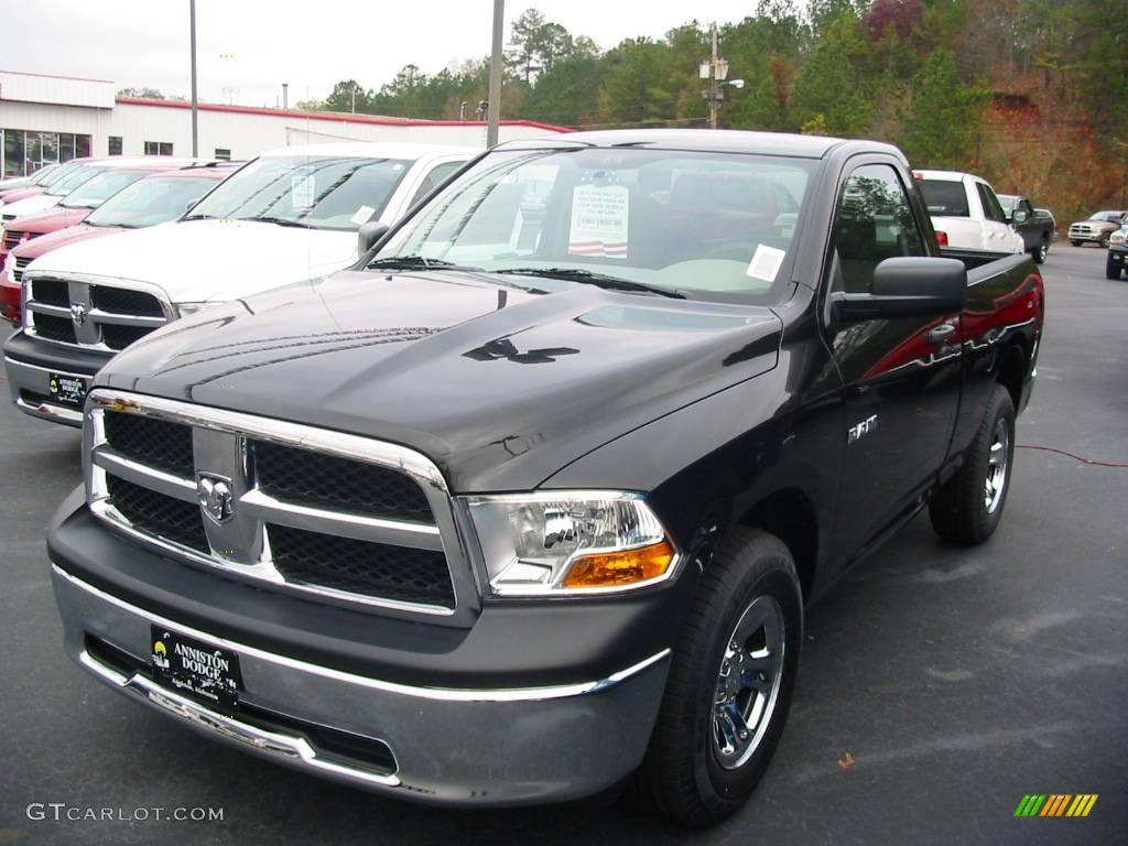 2010 Ram 1500 ST Regular Cab - Brilliant Black Crystal Pearl / Dark Slate/Medium Graystone photo #1