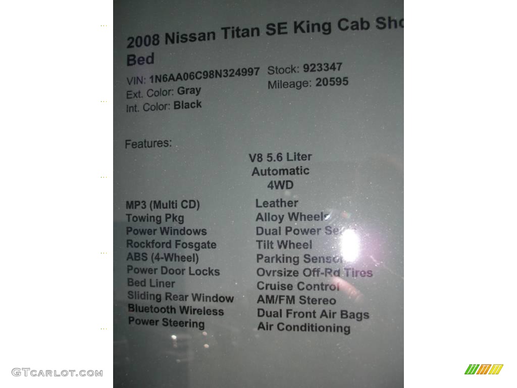 2008 Titan Pro-4X King Cab 4x4 - Smoke Gray / Pro 4X Charcoal photo #6