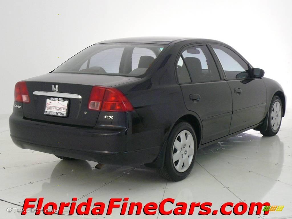 2001 Civic EX Sedan - Nighthawk Black Pearl / Gray photo #2