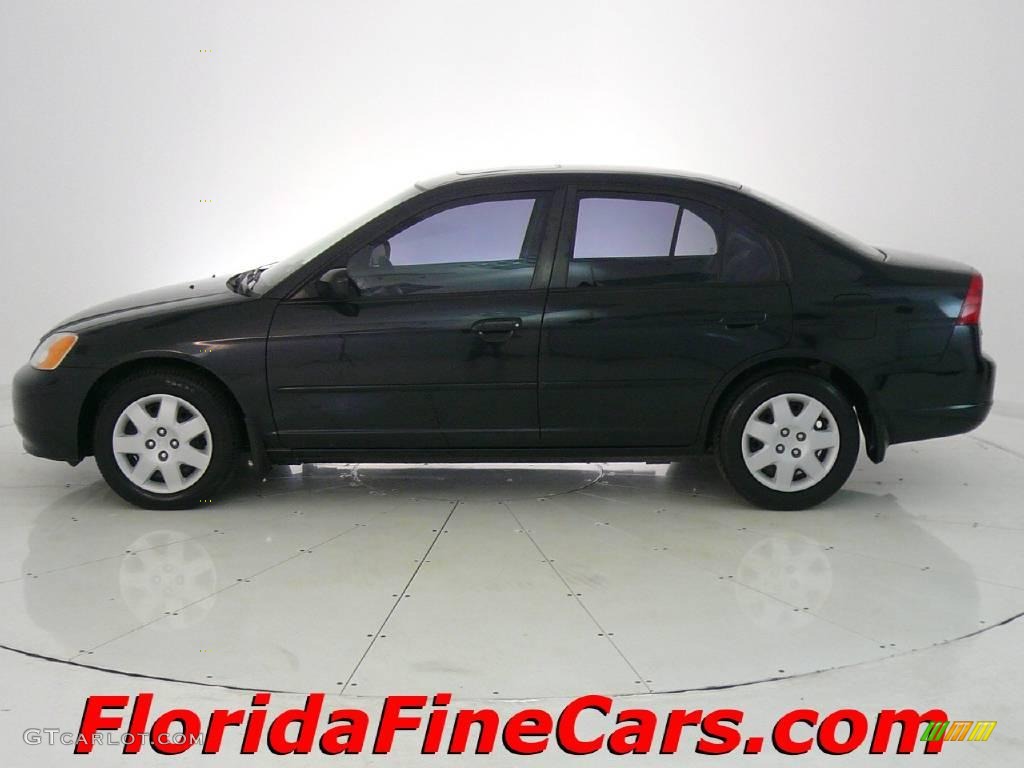 2001 Civic EX Sedan - Nighthawk Black Pearl / Gray photo #3
