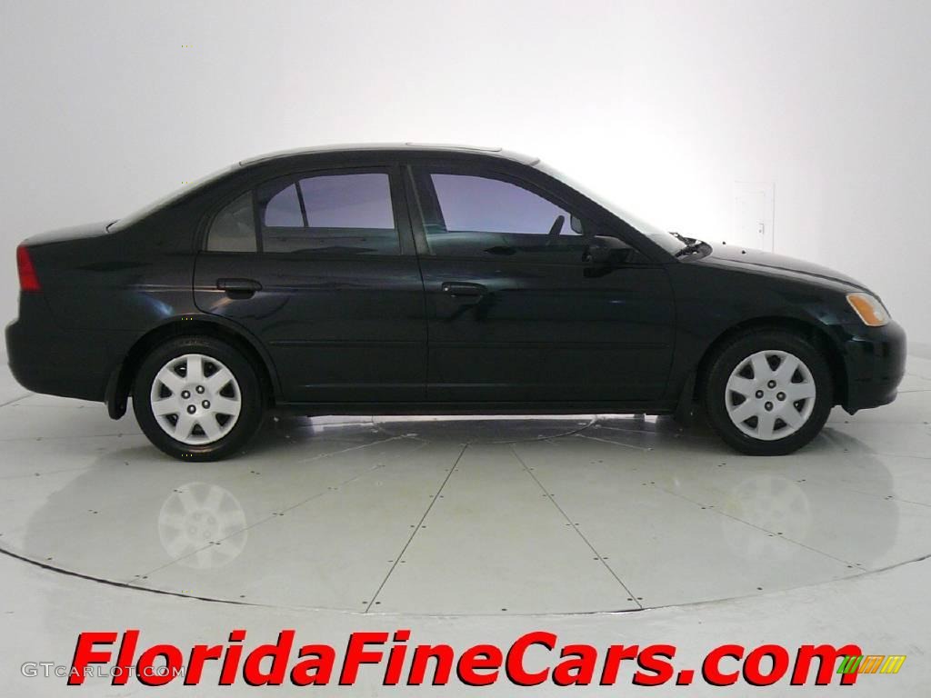 2001 Civic EX Sedan - Nighthawk Black Pearl / Gray photo #4