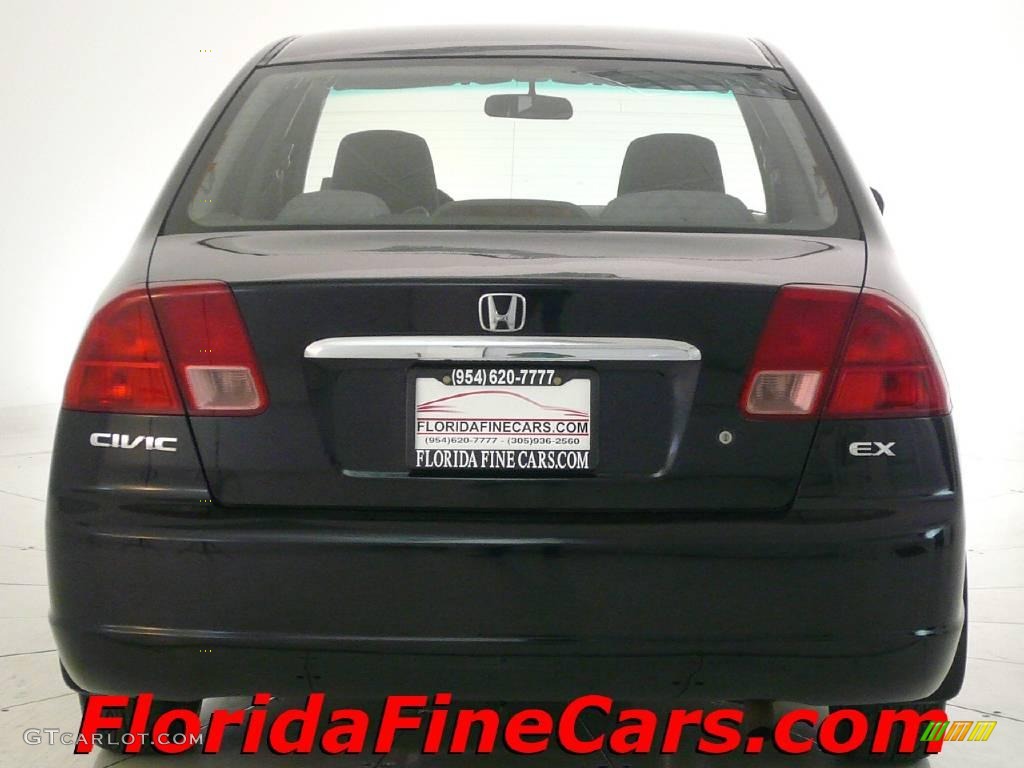 2001 Civic EX Sedan - Nighthawk Black Pearl / Gray photo #6