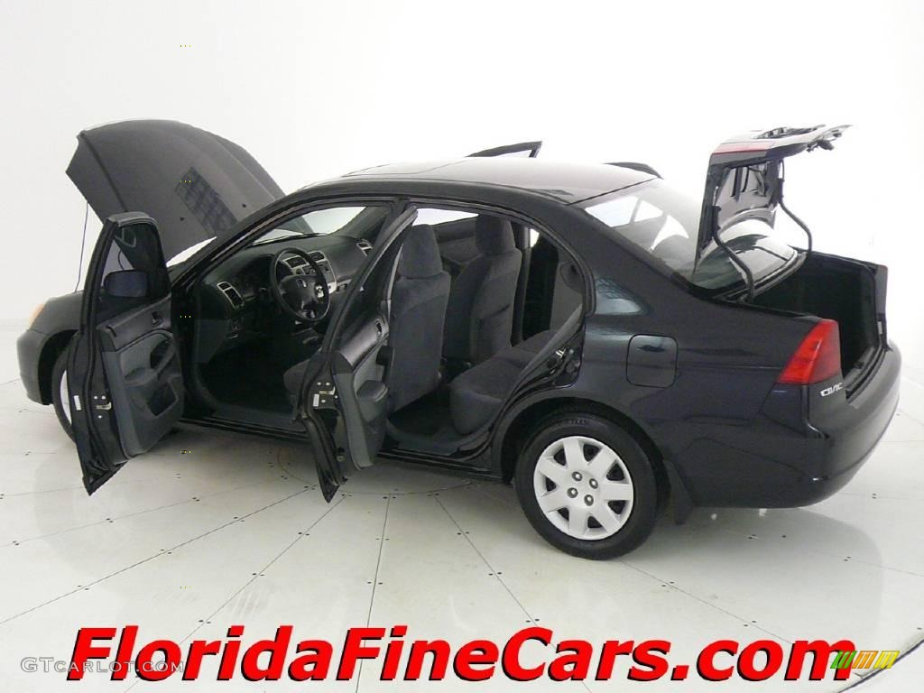 2001 Civic EX Sedan - Nighthawk Black Pearl / Gray photo #8