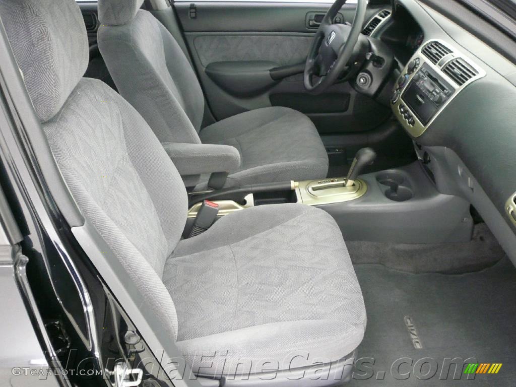 2001 Civic EX Sedan - Nighthawk Black Pearl / Gray photo #13