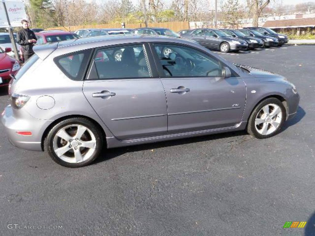 2004 MAZDA3 s Hatchback - Titanium Gray Metallic / Black/Red photo #3