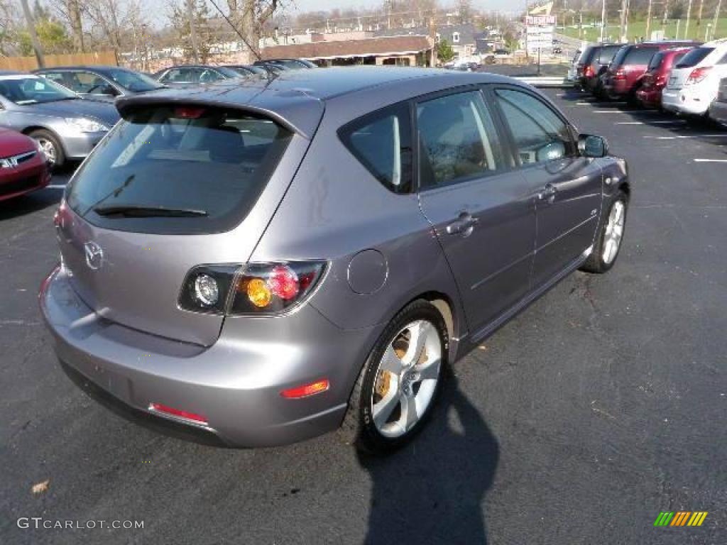 2004 MAZDA3 s Hatchback - Titanium Gray Metallic / Black/Red photo #4
