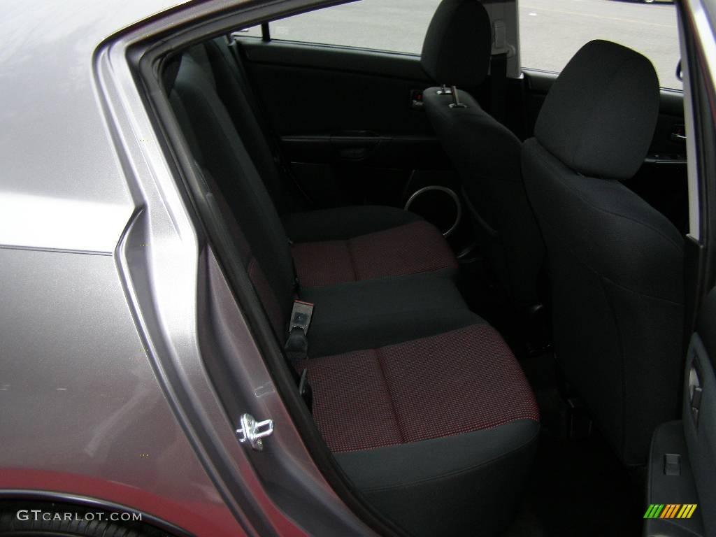 2006 MAZDA3 s Touring Sedan - Titanium Gray Metallic / Black/Red photo #25