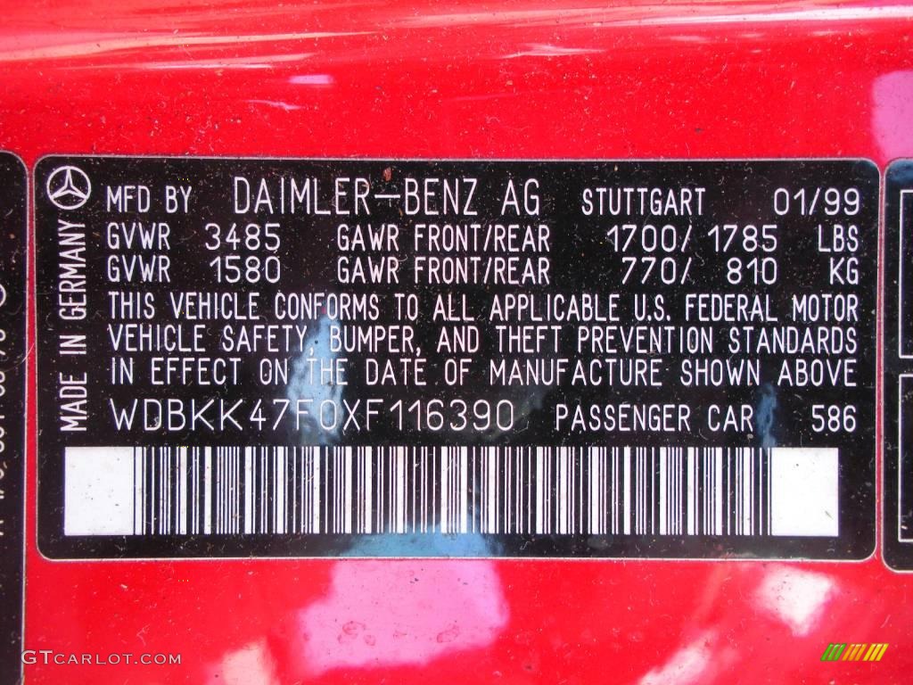 1999 SLK 230 Kompressor Roadster - Magma Red / Oyster photo #29
