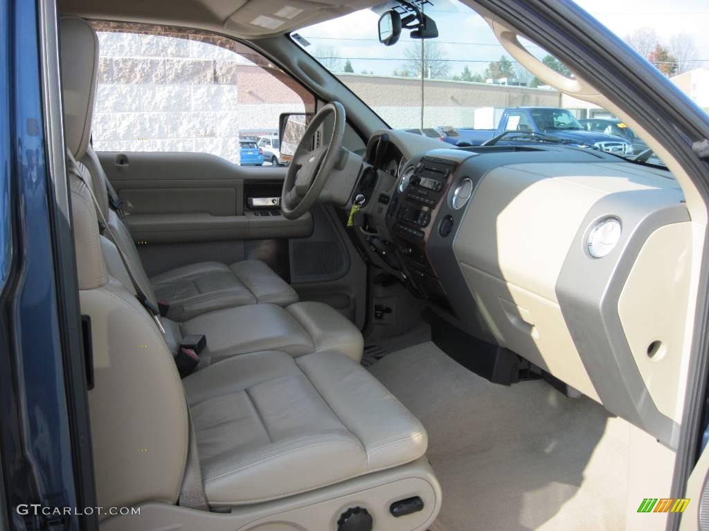 2005 F150 Lariat SuperCab 4x4 - Medium Wedgewood Blue Metallic / Tan photo #5