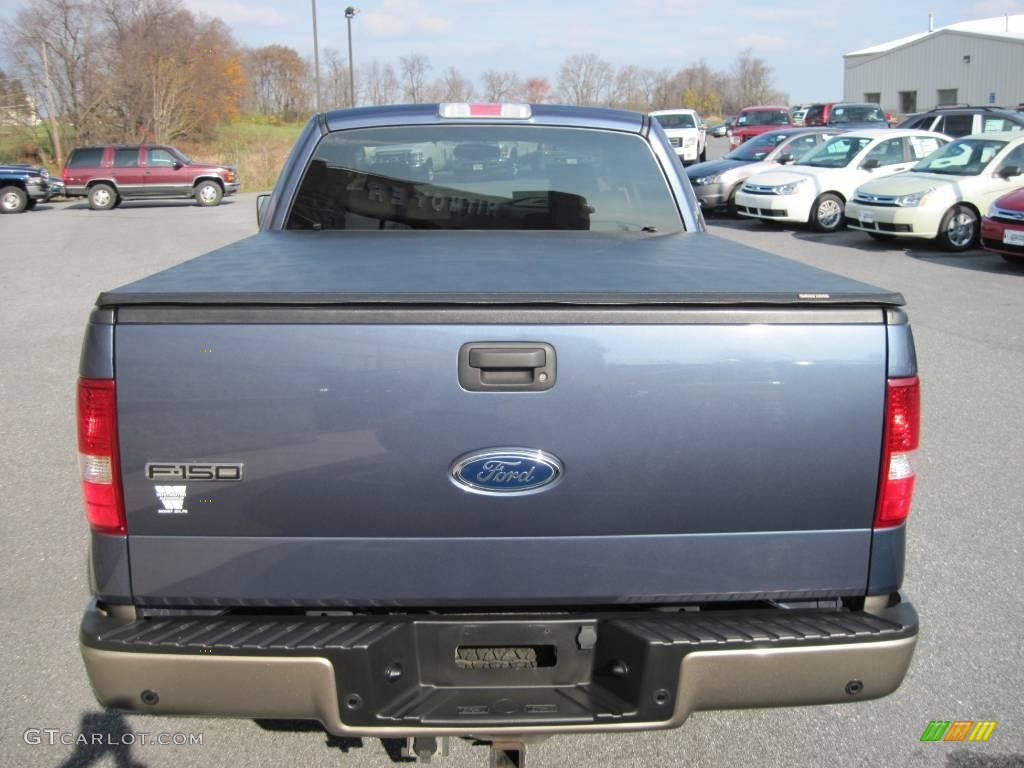 2005 F150 Lariat SuperCab 4x4 - Medium Wedgewood Blue Metallic / Tan photo #9