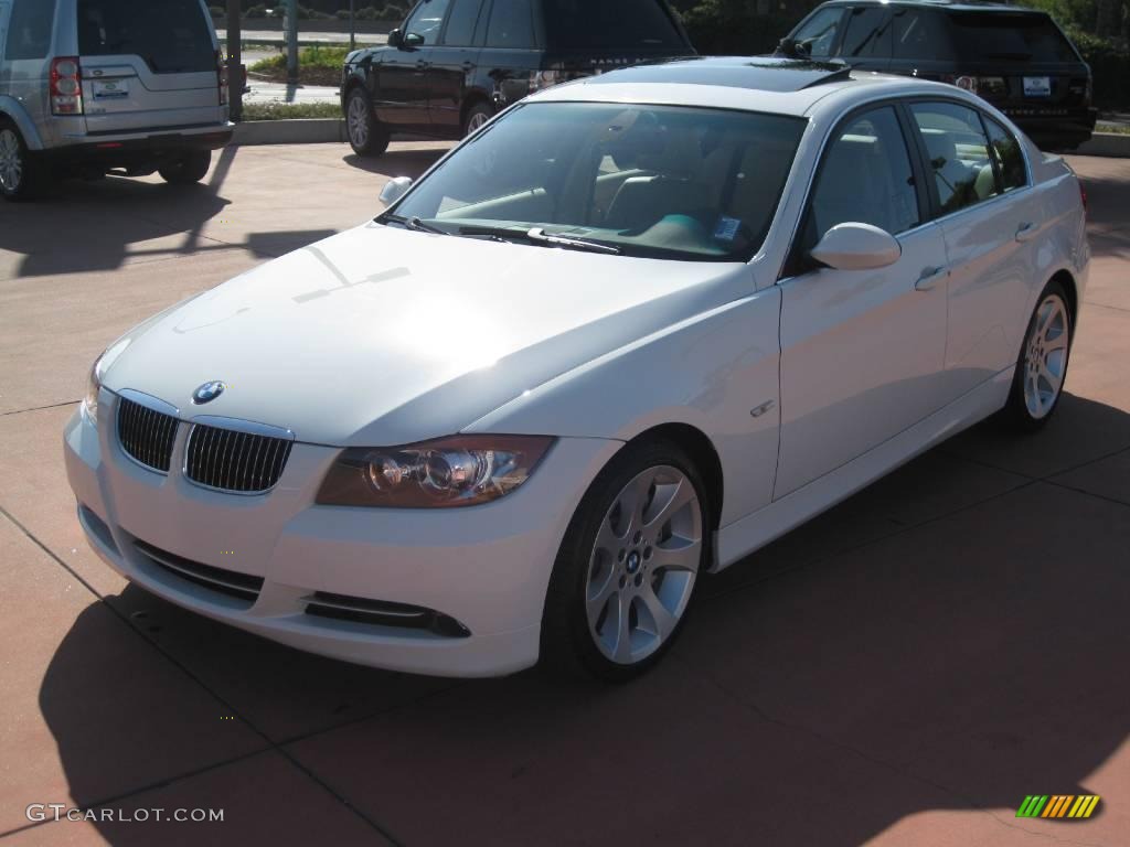 2007 3 Series 335i Sedan - Alpine White / Beige Dakota Leather photo #1