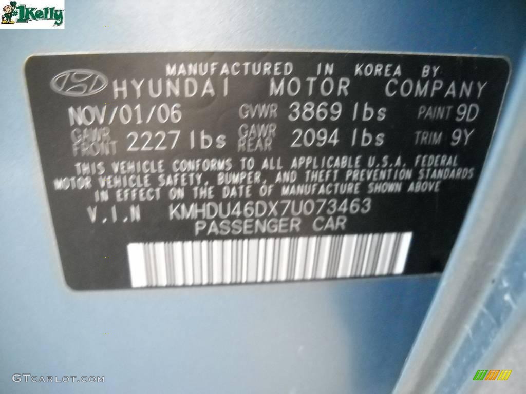 2007 Elantra GLS Sedan - Seattle Light Blue / Gray photo #10