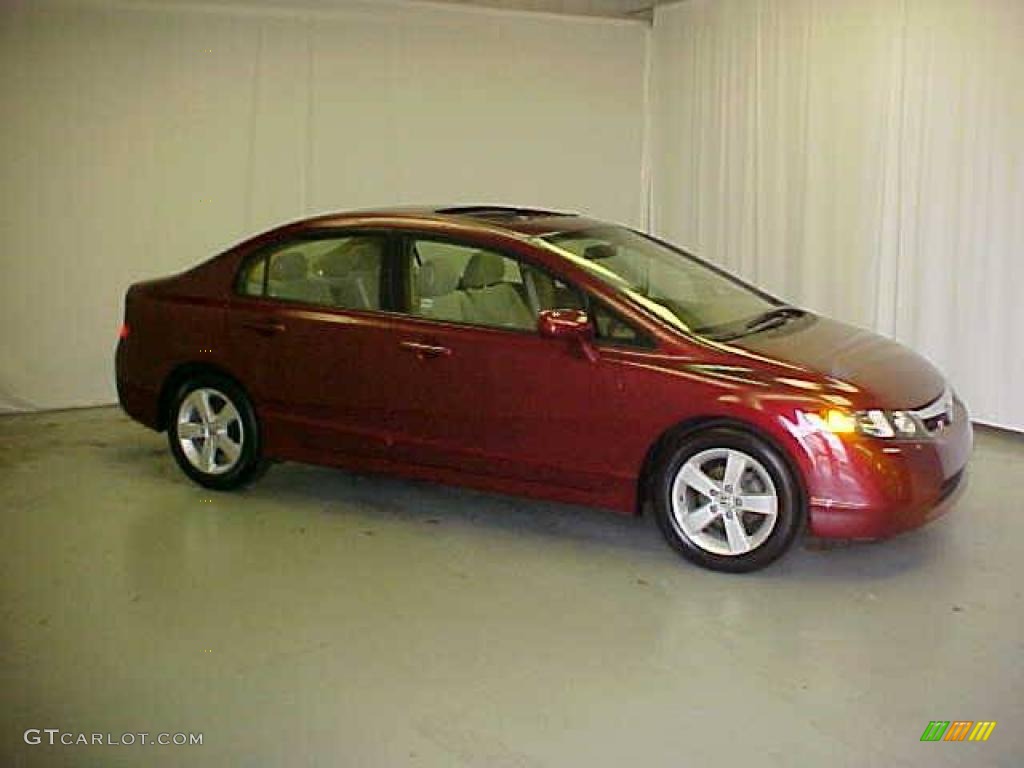 2007 Civic EX Sedan - Tango Red Pearl / Ivory photo #1