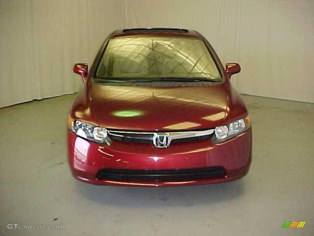 2007 Civic EX Sedan - Tango Red Pearl / Ivory photo #2