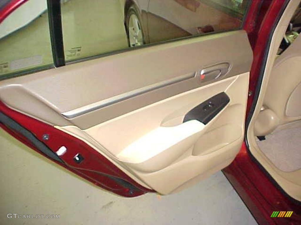 2007 Civic EX Sedan - Tango Red Pearl / Ivory photo #13